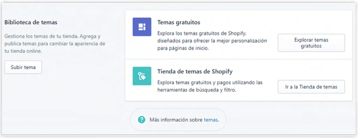 biblioteca de themas Shopify