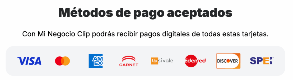metodospagoclip métodos de pago aceptados clip